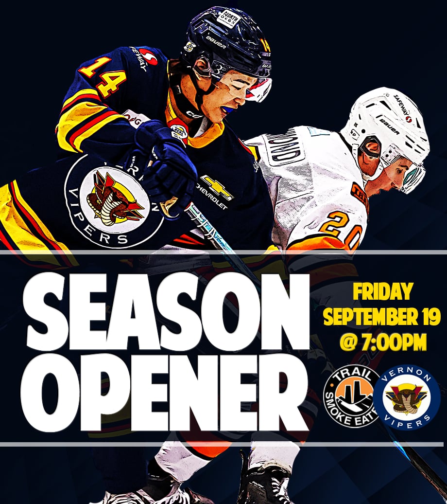 VernonVipers's tweet image. WE CAN HARDLY WAIT!!! Our Home Opener will be Friday September 19th when we host the Trail Smoke Eaters!
A full breakdown of the schedule will be released in the next few weeks!