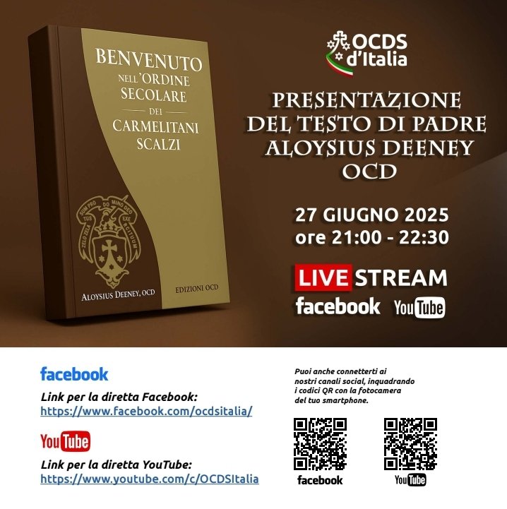 Db62St's tweet image. Venerdì presentazione del libro che raccoglie conferenze e riflessioni di p.Aloisius Deeney sulla #vocazione all' #ocds . Come essere #laici #carmelitani nel mondo.