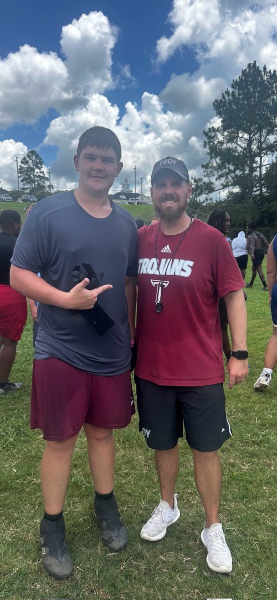Aiden Forrester (@forrestera11509) on Twitter photo Had a great time at the Troy camp today. Thanks <a href="/joe_discher/">Joe Discher</a> for reaching out. Really appreciate <a href="/Coach_Carbine/">Caleb Carbine</a> speaking with me and letting me tour the facilities after the camp. I enjoyed everything and love the Trojan environment. Can't wait to come back
#GOTROJANS Had a great time at the Troy camp today. Thanks <a href="/joe_discher/">Joe Discher</a> for reaching out. Really appreciate <a href="/Coach_Carbine/">Caleb Carbine</a> speaking with me and letting me tour the facilities after the camp. I enjoyed everything and love the Trojan environment. Can't wait to come back
#GOTROJANS