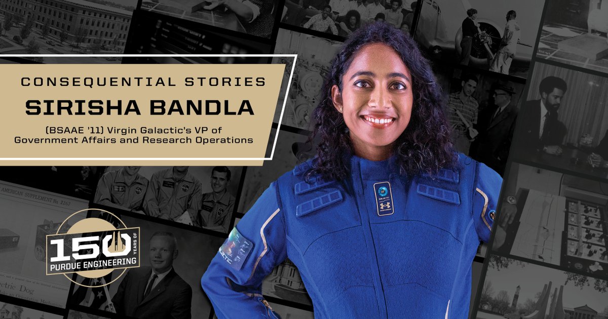 🗓️ July 11 (2021) - Sirisha Bandla (BSAAE ’11), Virgin Galactic’s VP of Government Affairs and Research Operations

Following graduation, Sirisha Bandla [<a href="/SirishaBandla/">Sirisha Bandla</a>] (BSAAE ’11) began her career at L-3 Communications as an aerospace engineer, playing a key role in designing