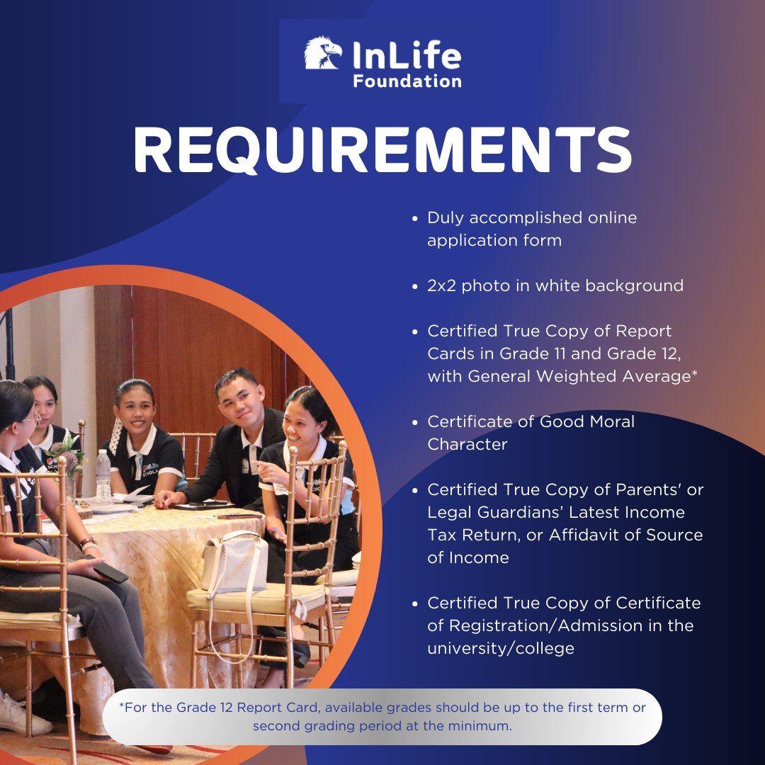 InLifePH's tweet photo. 📣 Calling all incoming STEM freshmen!
Apply for the #GoldenEagleScholarship by #InLifeFoundation for AY 2025–2026.

Apply here: https://t.co/6vLczrf29d
Deadline: June 30, 2025 https://t.co/KphaSpxqbU