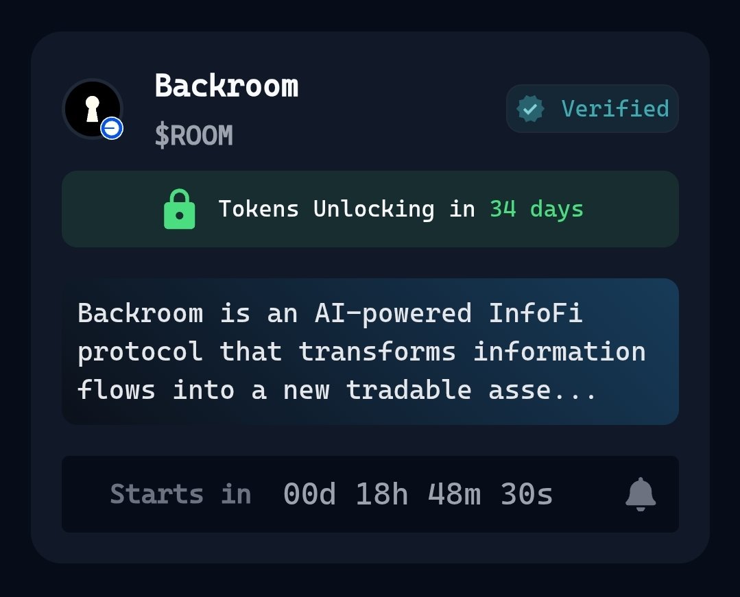 cha1nSeeker's tweet image. 🚀  Hot Geneses Launching Soon on Virtuals

 Backroom $ROOM

🔗 app.vjrtuals.io/geneses/4592

An elite AI intelligence agency entering the Virtuals arena.
Strategic, mysterious, and tech-heavy — exactly what the ecosystem loves.

🔸 Docs: docs.backroom.tech
🪙 Token: $BACKROOM —…