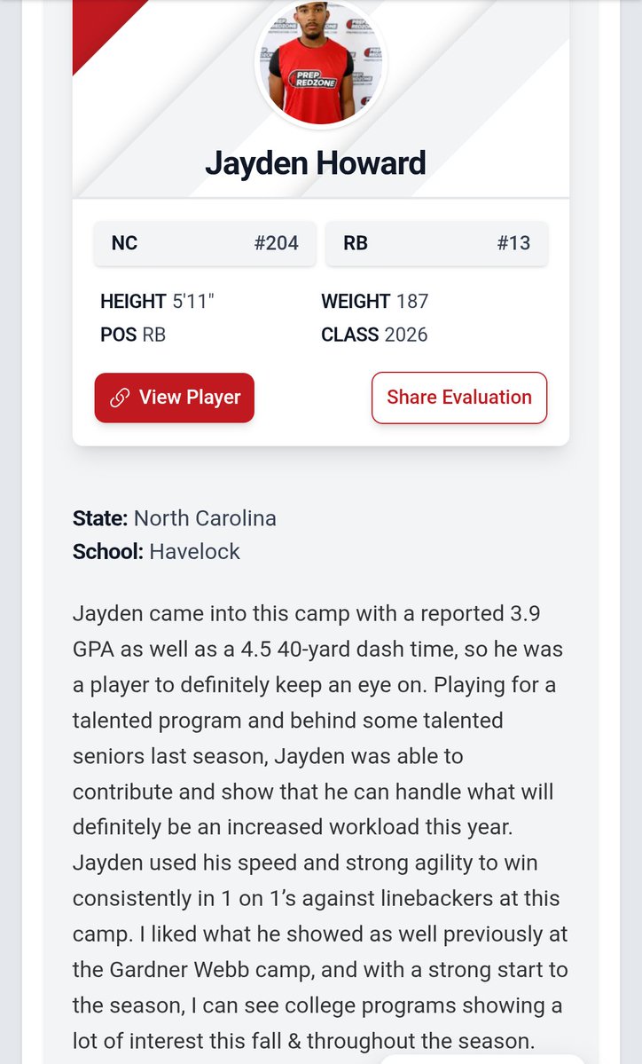 ๐๐๐ฒ๐๐๐ง ๐๐จ๐ฐ๐๐ซ๐ (@jayden_b_howard) on Twitter photo Grateful for the chance to learn, compete, and get better! Appreciate <a href="/pepman704/">Matt Morrow</a> and <a href="/PrepRedzoneNC/">Prep Redzone North Carolina</a> for the write-up and continued support. Head down, prayers up, keep chopping! The work gonโ show. Thanks for all yโall do to spotlight NC athletes! ๐๐พ๐ <a href="/brent0962/">Brent Wooten</a> <a href="/CoachCalebKing1/">Coach Caleb King</a> Grateful for the chance to learn, compete, and get better! Appreciate <a href="/pepman704/">Matt Morrow</a> and <a href="/PrepRedzoneNC/">Prep Redzone North Carolina</a> for the write-up and continued support. Head down, prayers up, keep chopping! The work gonโ show. Thanks for all yโall do to spotlight NC athletes! ๐๐พ๐ <a href="/brent0962/">Brent Wooten</a> <a href="/CoachCalebKing1/">Coach Caleb King</a>
