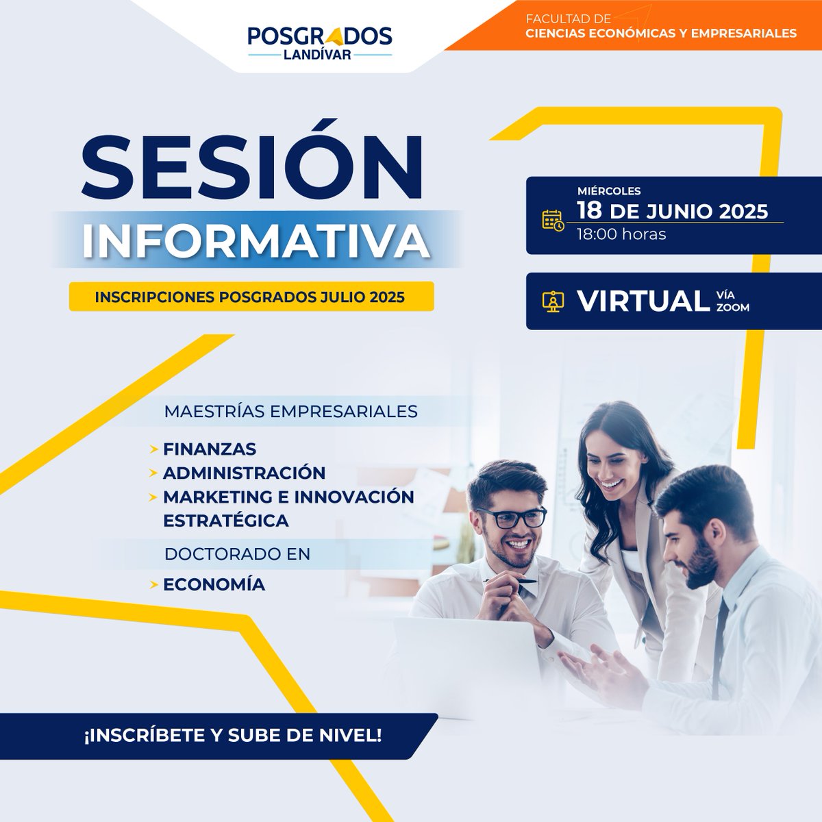 ¿Quieres conocer más sobre nuestros posgrados en Ciencias Económicas?

Te invitamos a formar parte de nuestra sesión informativa.
📅 18 de junio.
⏰ 18:00 horas.
📎 Enlace de registro: acortar.link/7zF4Pj

#PosgradosLandívar