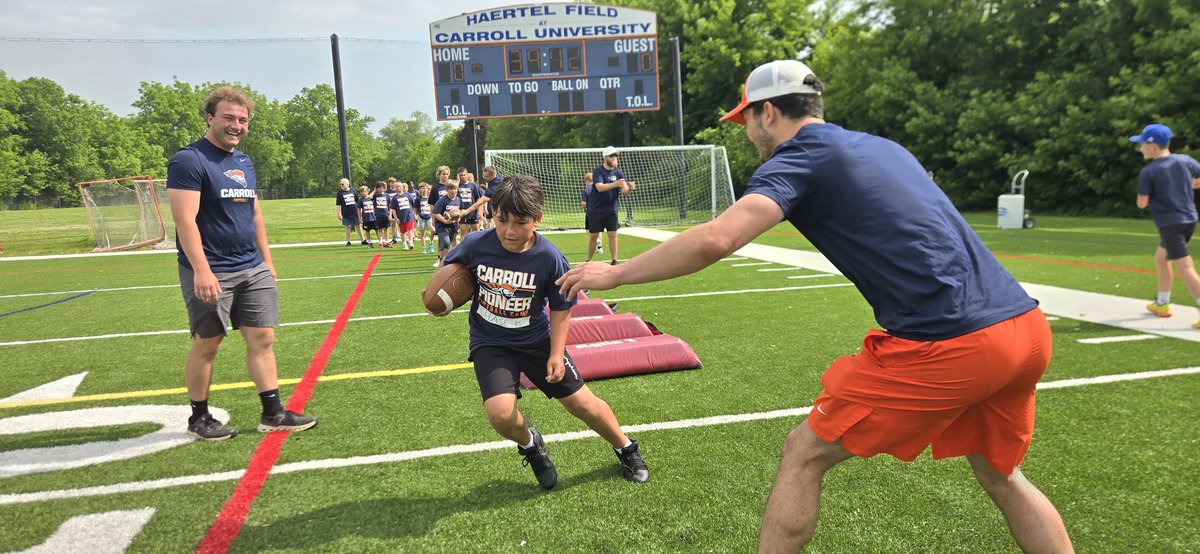 Carroll U Football (@piofootball) on Twitter photo <a href="/piofootball/">Carroll U Football</a> Day 1 of Youth Camp. Great morning with these young athletes. <a href="/piofootball/">Carroll U Football</a> Day 1 of Youth Camp. Great morning with these young athletes.