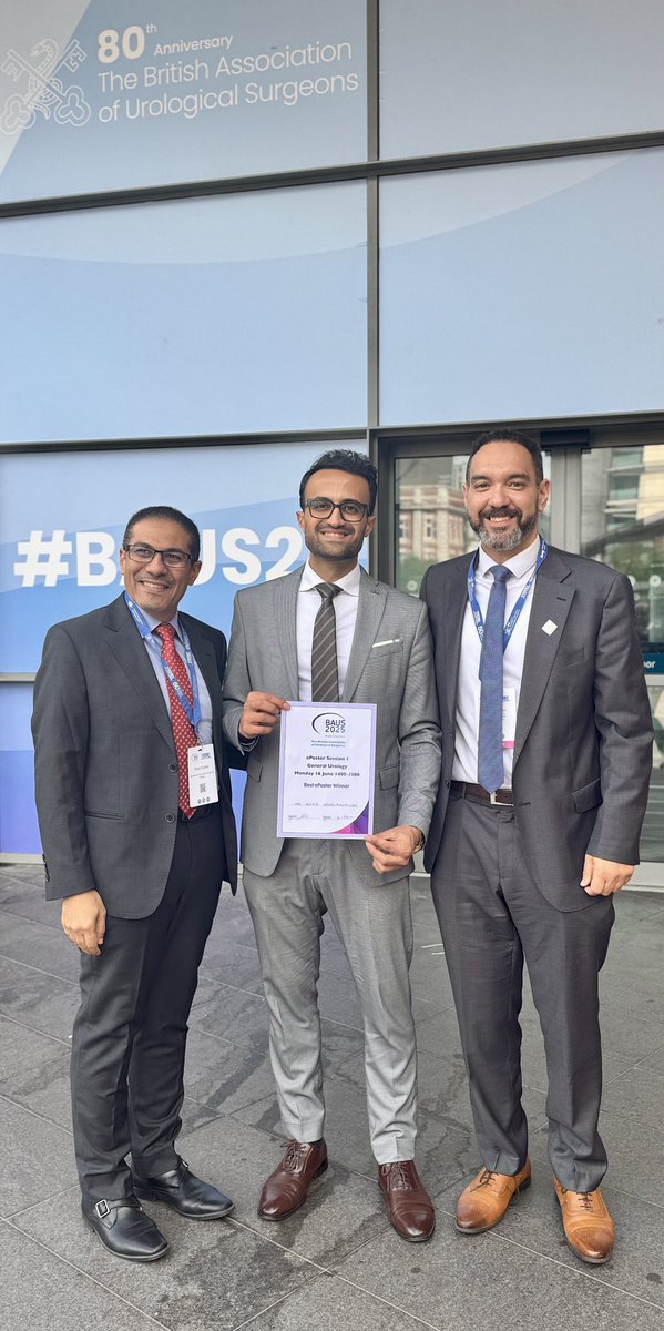 Congrats to Moaz Abdel Rahman Urology Speciality doctor for winning the Best ePoster Prize in General Urology at #BAUS2025! Another proud moment for all Egyptian urologists 🇪🇬👏 #Urology #Egypt #BAUS <a href="/BAUSurology/">BAUS</a>