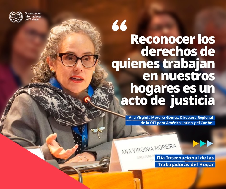OITAndina's tweet photo. 🇧🇴 En el Día de las #TrabajadorasDelHogar

📢 Ana Virginia Moreira, Directora Regional para @OITAmericas recuerda que el #TrabajoDecente en el sector de cuidados es clave para avanzar hacia la protección social en #Bolivia 

Léela vía @grupoeldeber📰 https://t.co/Q8mEnyG4MR https://t.co/oLnw7DNEch