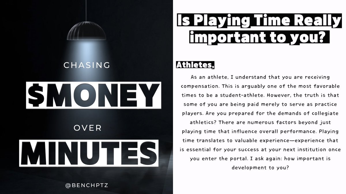 Game Experience = Playing Time! You are getting money but are you getting the PT?