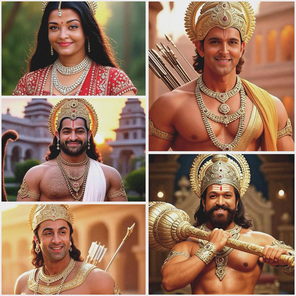 Thinking Right (@vyomdoshi164322) on Twitter photo If Indian Film Industry acted in Ramayan
Who would be the ideal choice
Presenting Ramayan AI Images - Part 1
Hrithik as Bhagwan Shree Ram
Aishwarya as Maa Sita
Ranbir as Prince Lakshman
Junior NTR as Pavanputra Hanuman
And
Yash as Lankapati Ravan
#JaiShriRam #ramayan
<a href="/iHrithik/">Hrithik Roshan</a> If Indian Film Industry acted in Ramayan
Who would be the ideal choice
Presenting Ramayan AI Images - Part 1
Hrithik as Bhagwan Shree Ram
Aishwarya as Maa Sita
Ranbir as Prince Lakshman
Junior NTR as Pavanputra Hanuman
And
Yash as Lankapati Ravan
#JaiShriRam #ramayan
<a href="/iHrithik/">Hrithik Roshan</a>