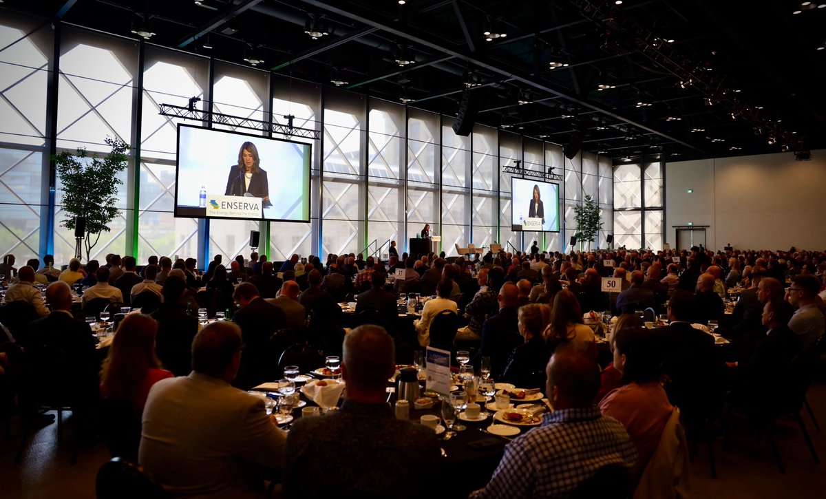 ABDanielleSmith's tweet photo. Doubling production isn’t a dream, it’s a plan and Alberta is already moving.

At the “Drive to Double” event hosted by Enserva, I joined Premier Scott Moe @PremierScottMoe and leaders from across the energy sector to talk about our bold vision for the future. Alberta has the resources, the talent, and the ambition to double our output, expand our infrastructure, and meet the world’s demand for reliable, responsible energy.

With strong partners and clear purpose, we’re building the next chapter of Canadian energy leadership.
