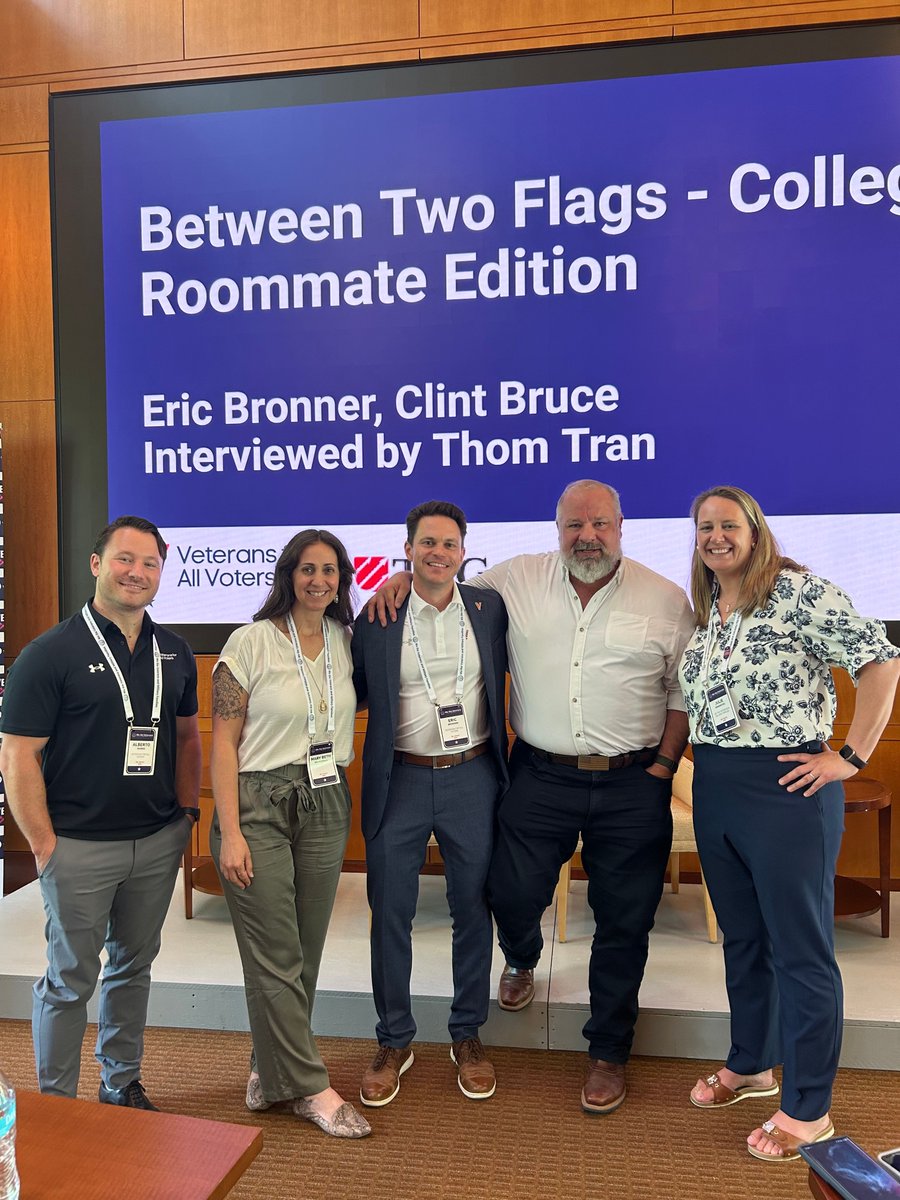 OperationVAV's tweet image. From @NavalAcademy roommates to lifelong leaders in service, our founder Eric Bronner & Navy SEAL vet Clint Bruce (@CarryTheLoad) reunited at @wetheveterans’ #FlagDay event on Friday.
They show us that service to our country is more than a chapter; it’s a lifelong mission.