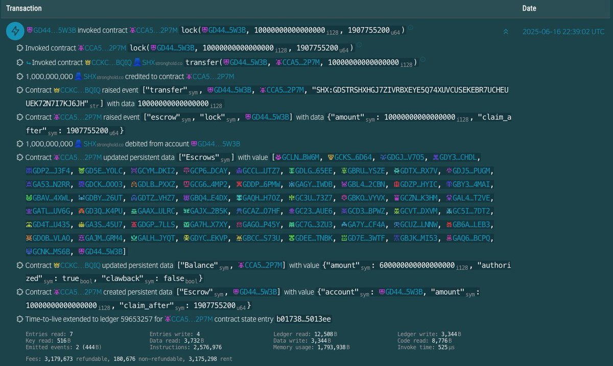 It's done!🔥

60 billion #SHx have been transferred on-chain into an escrow contract. Each 1 billion SHx tranche is locked with a clear release date, no access, no exceptions. The tokens remain untouchable until their time comes. 

It's a powerful commitment to stability and
