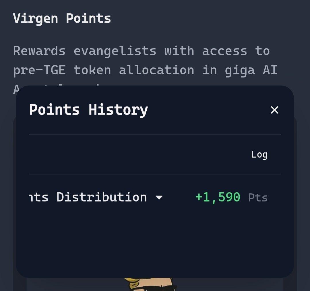 ZP_crypto's tweet photo. Great news! After a few days of activity, I finally earned +1,590 points in the @virtuals_io ! Excited to be part of this journey. #VirtualsIO #GigaAI #PointsEarned https://t.co/Uy1sI4zHVb