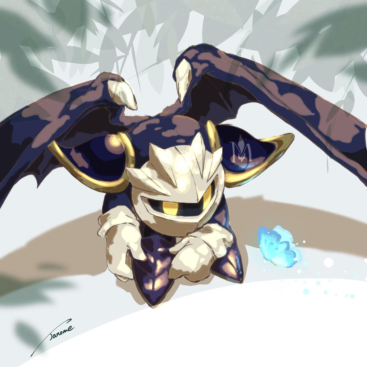 靴を履いていたらちょうちょが来た図のらくがき