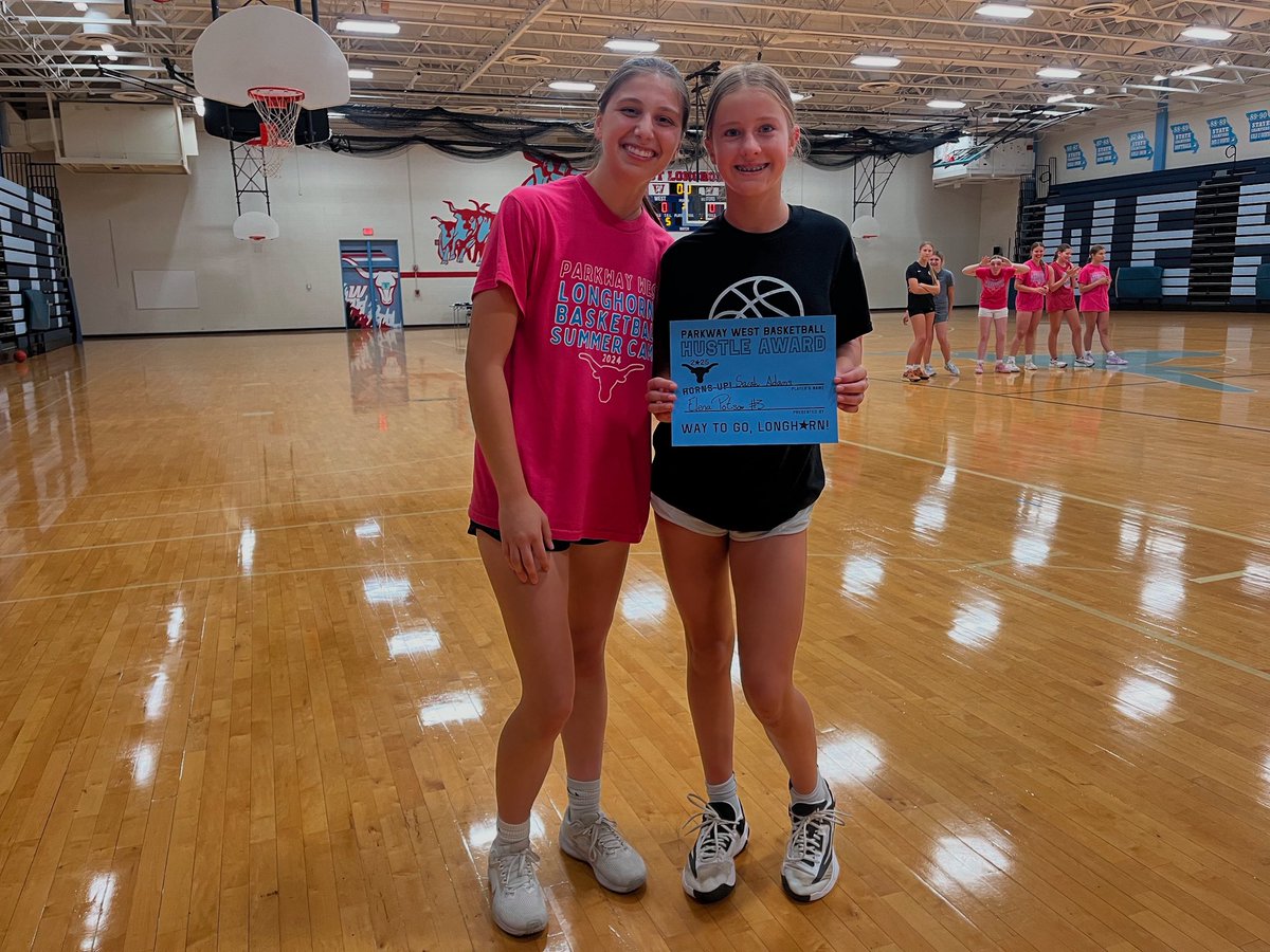 Congrats to 6th grader Lily Seeber who was presented with today’s Heart award by Sophomore Olivia Rasnic! Congrats to 7th grader Sarah Adams who was presented the hustle award by Sr. Elena Potsou!