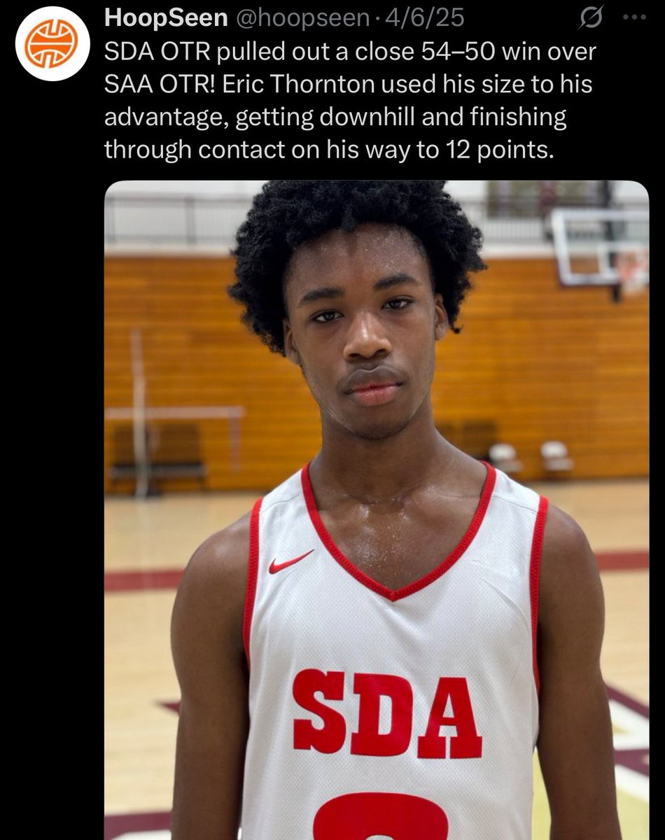 Eric Thornton, 6’4 G/F, 3.9 gpa