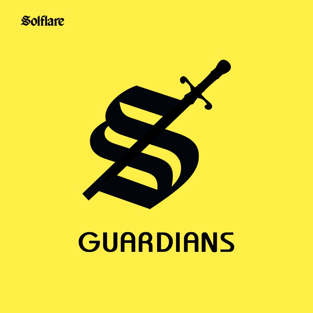 spidersol_'s tweet photo. Just submitted my logo design for the upcoming Solflare Guardians Discord 🛡️✨

Inspired by the strength of the sword and the spark of @solflare — a symbol of protection, unity, and vision for what’s next. https://t.co/fbpbn9LWUM