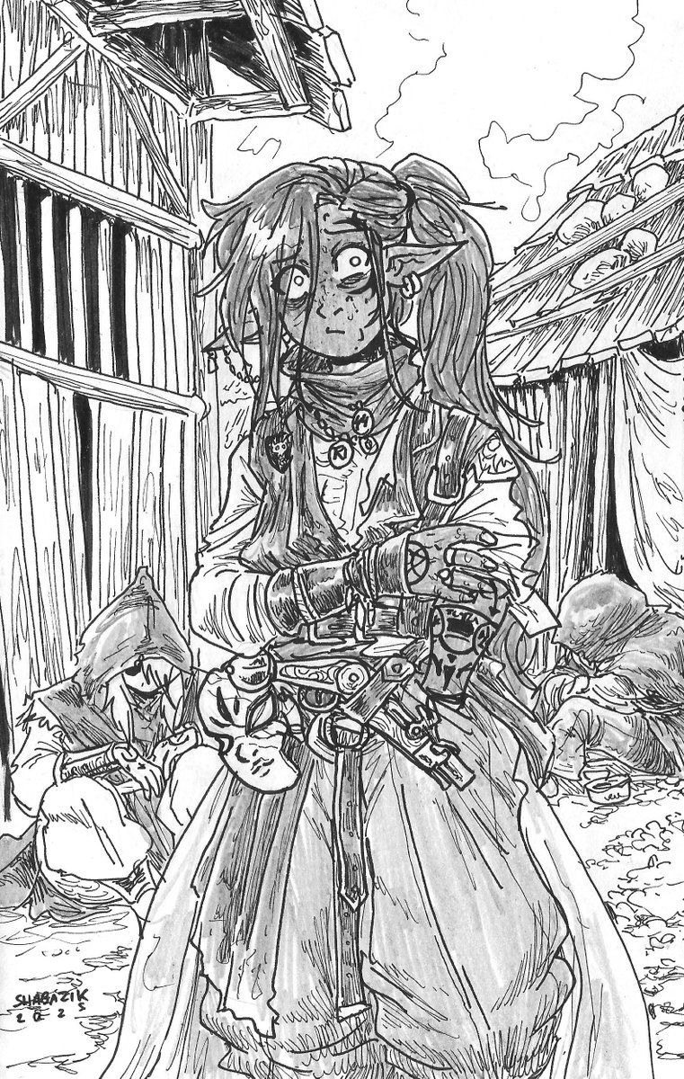 A magic-starved head, looking for a fix on her addiction.

She once was a powerful wizard. Now, she needs magic. Any magic.

And to get it, she had got herself a little "magic wand"

#elf #fantasy #drawing