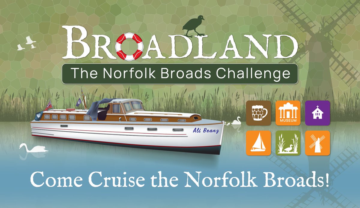 Coming soon to Pungo Games.  Come cruise the Norfolk Broads in England...

In Broadland, up to five players take command of a river cruiser with passengers scoring VP for travel sites visited.  Please share

kickstarter.com/projects/21410…