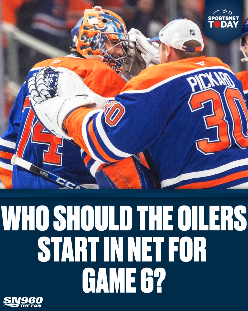 Sportsnet 960 (@sportsnet960) on Twitter photo 🥅 Who should the #LetsGoOilers start in net for Game 6?
🗣️ <a href="/Fan960Logan/">Logan Gordon</a> & <a href="/primetimeklein/">Peter Klein</a> discussed this on Sportsnet Today!
⤵️Drop your thoughts down below! 🥅 Who should the #LetsGoOilers start in net for Game 6?
🗣️ <a href="/Fan960Logan/">Logan Gordon</a> & <a href="/primetimeklein/">Peter Klein</a> discussed this on Sportsnet Today!
⤵️Drop your thoughts down below!