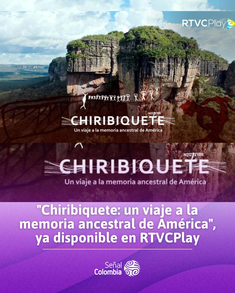 🌎#Chiribiquete: un viaje a la memoria ancestral de América está disponible de forma gratuita y en cualquier momento a través de <a href="/RTVCPlay/">El Tío Play</a>, para que todas las personas en Colombia y el mundo puedan acceder a este valioso relato audiovisual.

👉 lc.cx/Jx2uGb