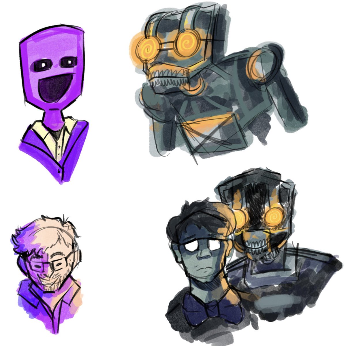 Willy, Edwin, and Mimic doodles #SecretoftheMimic #FNAF