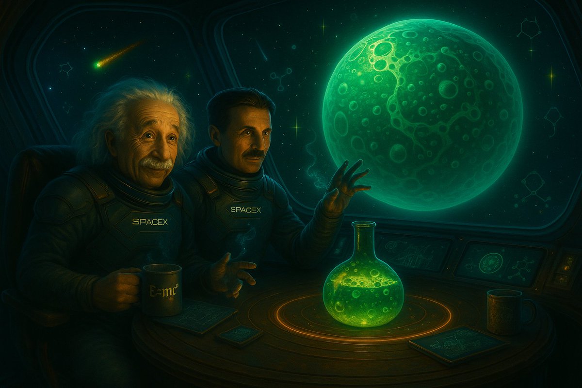 Hey <a href="/meta_alchemist/">Meta Alchemist</a>,  look Einstein &amp; Tesla have discovered a planet called @DescipherFund 🪐🪐

Hop on the spaceship and bring <a href="/SeedifyFund/">Seedify</a>  over here🪐