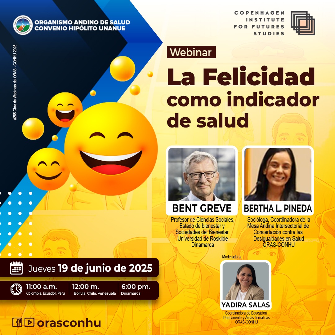 ORGANISMO ANDINO DE SALUD (@orasconhu) on Twitter photo El <a href="/orasconhu/">ORGANISMO ANDINO DE SALUD</a> y el Copenhagen Institute for Futures Studies CIFS <a href="/cphfutures/">Copenhagen Institute for Futures Studies</a> presentan: "La felicidad como indicador de salud".
💠Jueves 19 de junio. 11:00 am (hora Perú)
🌐 Link de inscripción: forms.office.com/e/dfZsYsJeNL
📲 Acceso libre a través de Facebook y You Tube. El <a href="/orasconhu/">ORGANISMO ANDINO DE SALUD</a> y el Copenhagen Institute for Futures Studies CIFS <a href="/cphfutures/">Copenhagen Institute for Futures Studies</a> presentan: "La felicidad como indicador de salud".
💠Jueves 19 de junio. 11:00 am (hora Perú)
🌐 Link de inscripción: forms.office.com/e/dfZsYsJeNL
📲 Acceso libre a través de Facebook y You Tube.