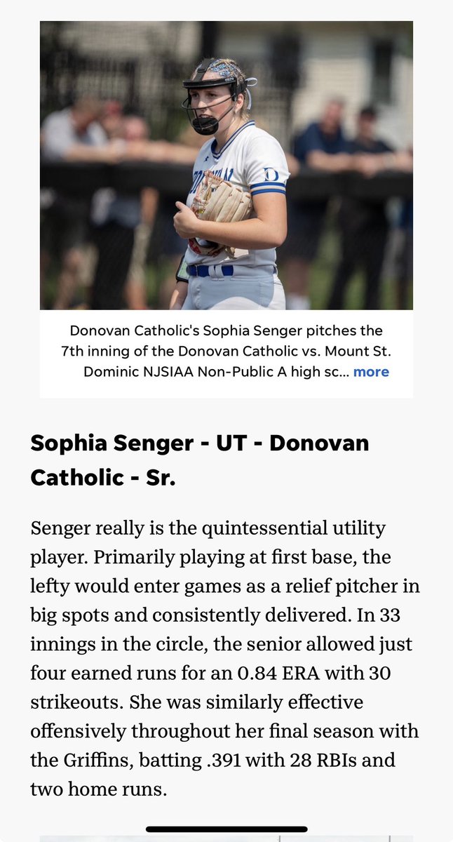 Sophia Senger (@soph_senger2025) on Twitter photo So happy to have been selected as 1st Team All Shore utility player!! <a href="/Donovansoftbal1/">Donovan Catholic Softball</a> <a href="/VAGloryNational/">VA Glory National Buker 18U</a> So happy to have been selected as 1st Team All Shore utility player!! <a href="/Donovansoftbal1/">Donovan Catholic Softball</a> <a href="/VAGloryNational/">VA Glory National Buker 18U</a>
