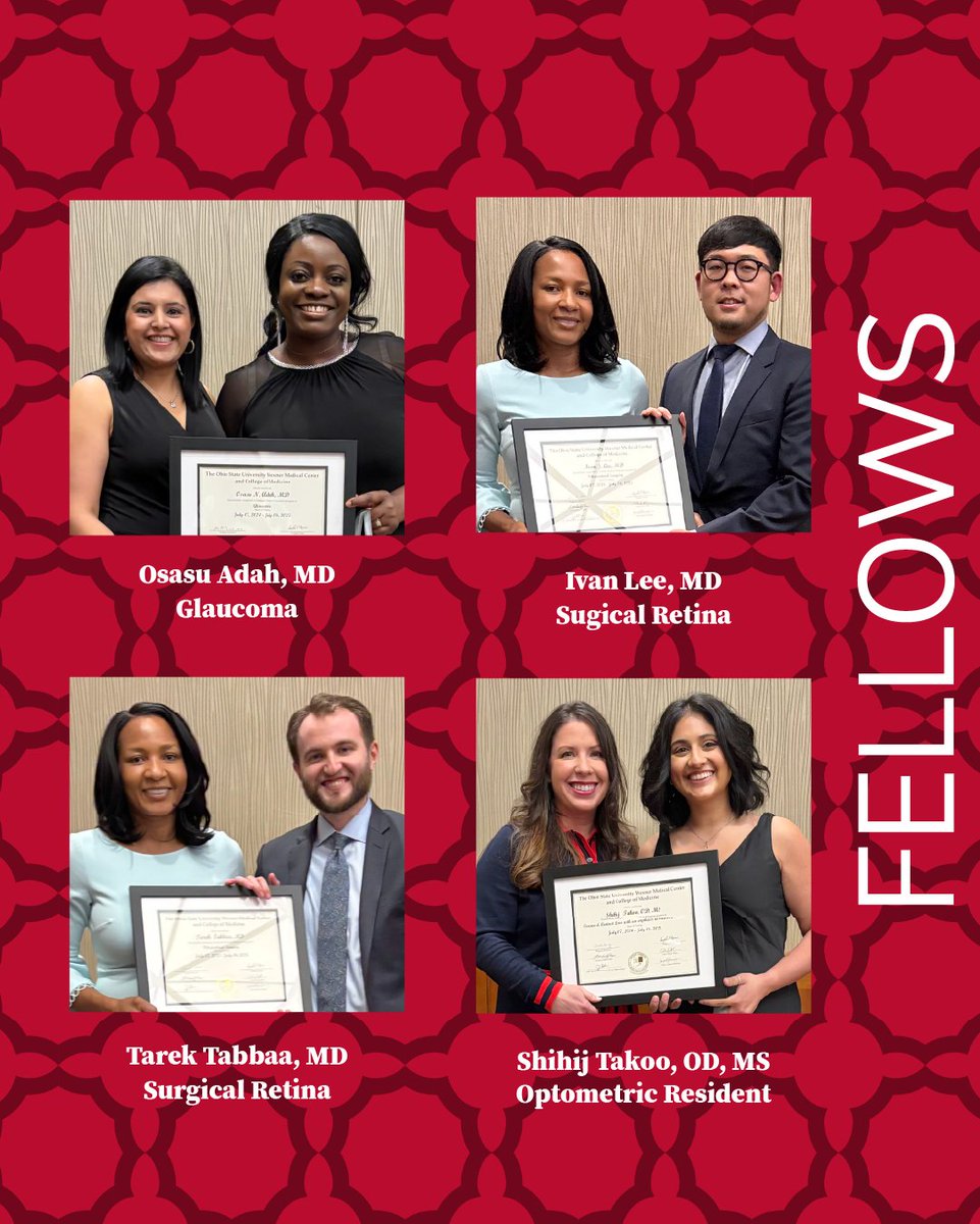 OhioStateEye's tweet image. Congratulations to our class of 2025 Residents & Fellows! @ohiostateeye_residents
You all have made a lasting impact on our department and we wish you all the best for your next adventure.
Forever BuckEYES! 👁️🌰❤️