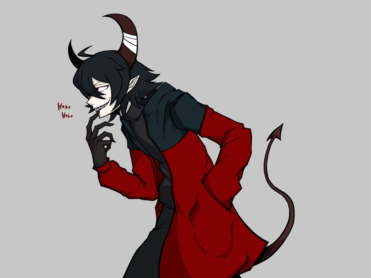 Random drawing of a slouching devil.