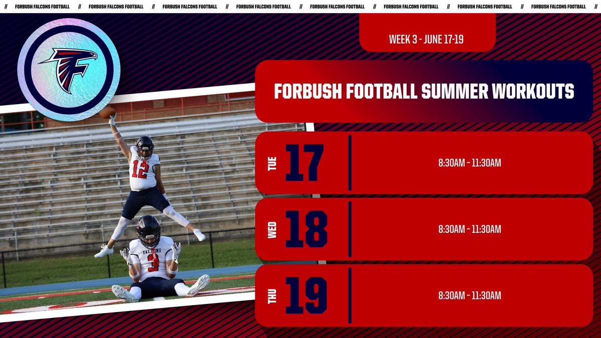 Summer schedule for Week 3! Players, make sure your Dragonfly is complete and your physical is up to date! #AirRaid