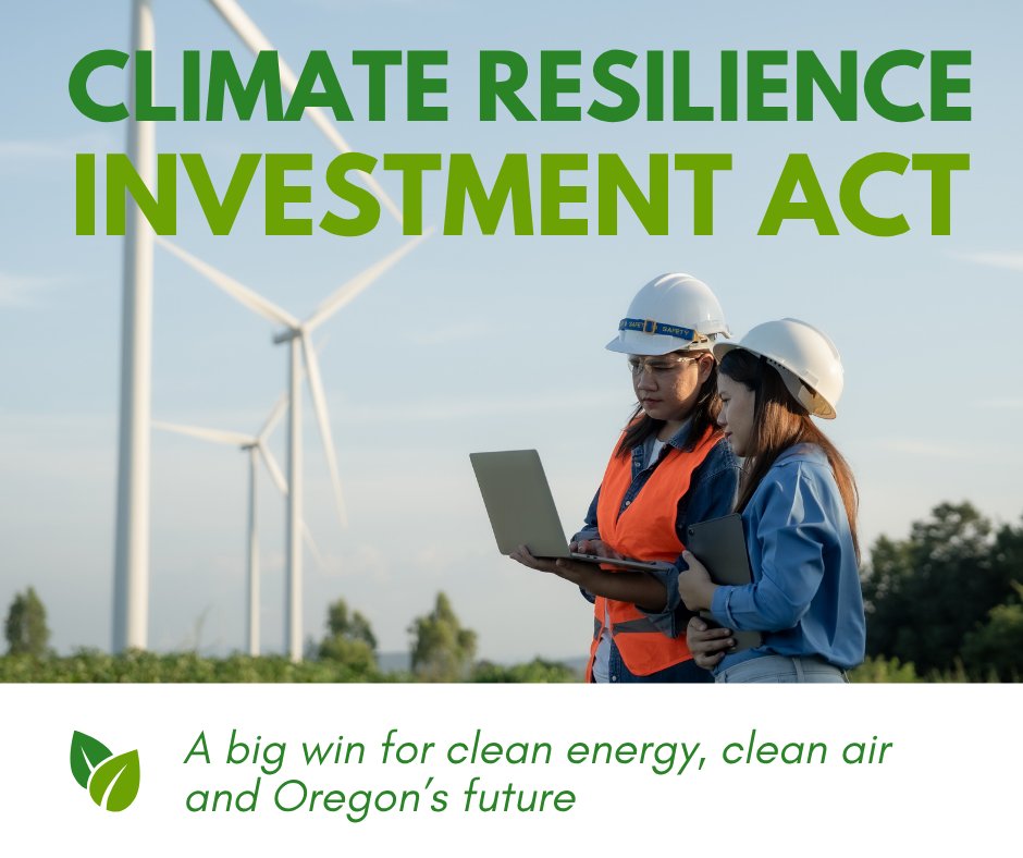 OregonTreasury's tweet image. Big win for Oregon!
The Climate Resilience Investment Act (HB 2081A) just passed. This legislation means we are directing investments toward clean energy, clean water, and clean air projects that will pay off.
#Orleg #ORpolitics #Oregon #ClimateResilience #CleanEnergy