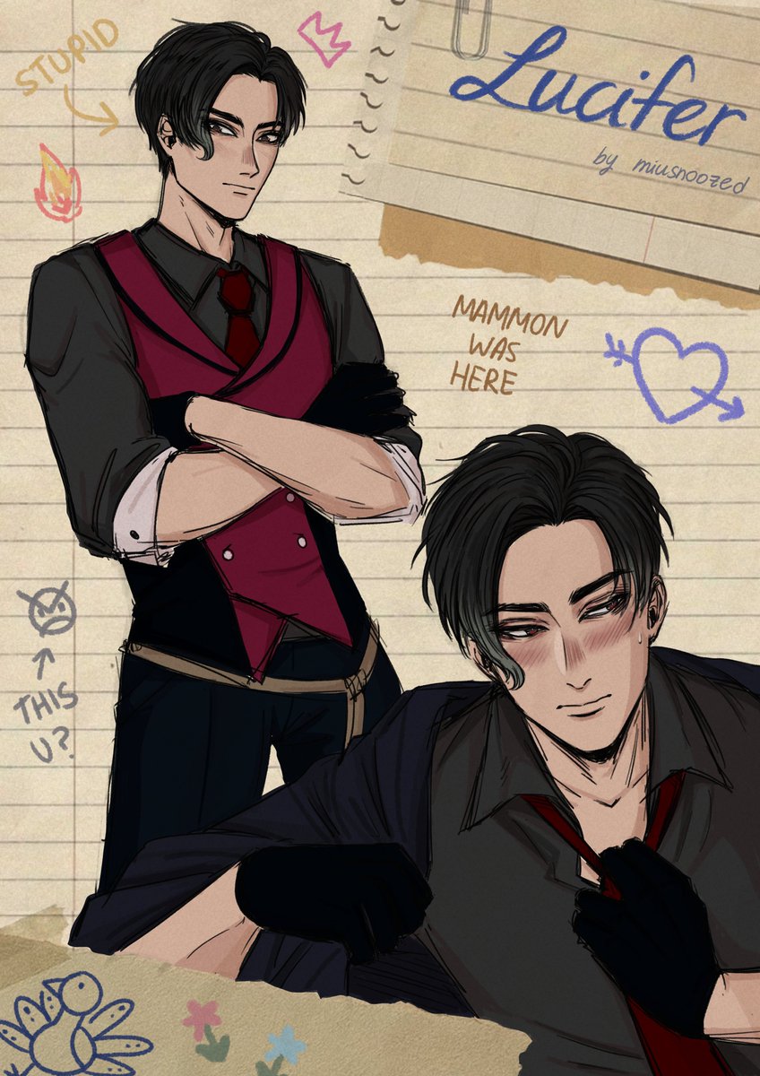 finished! ill try to do smth like this for all the brothers! ( ◡̀_◡́)ᕤ
shoutout to my friends with the doodle ideas haha &lt;3

#obeyme #obeymenightbringer #obeymefanart #obeymelucifer