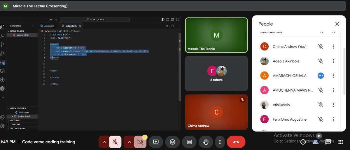 Earinenes's tweet image. Grateful to partner with @codeverseA for a free 1-month Front-End Dev class.
It’s been amazing sharing my passion and watching students grow in HTML, CSS & JavaScript.Big thanks to everyone who made it happen!
Partner: x.com/atechieandmore…
#FrontEndDevelopment #DevCommunity