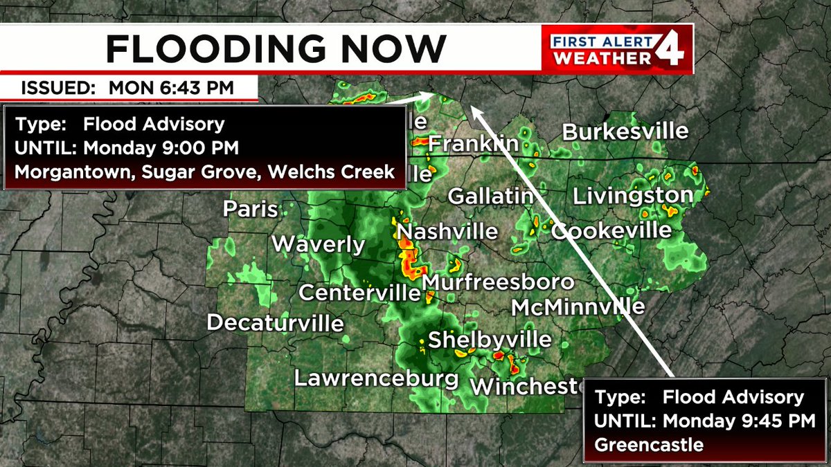 FLOODING IS OCCURRING.  Turn around, don't drown!  In the event of rising water, seek higher ground immediately.  Tune to WSMV4 for the latest on this dangerous situation. #FirstAlert