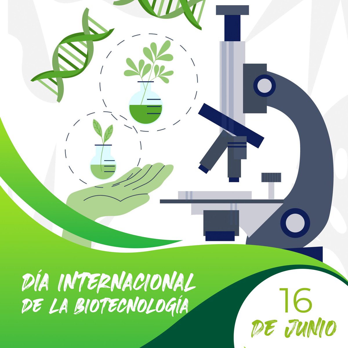 Hoy se conmemora el Día Internacional de la Biotecnología, la cual tiene como objetivo buscar la implementación de microrganismos vivos para crear o modificar productos o procesos con fines específicos.
#SomosVerdes #DíaInternacionalDeLaBiotecnología #biotecnología
