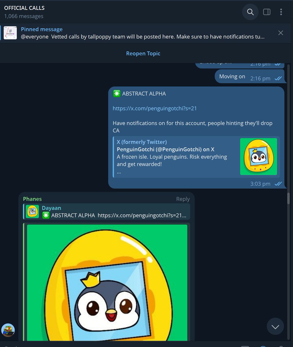 Everyone printing off <a href="/PenguinGotchi/">PenguinGotchi</a> 

Called $GOTCHI in my private telegram a week ago, had all our members ready for when CA dropped.

Today is a good day to be on <a href="/AbstractChain/">Abstract</a> 
#pengugotchi <a href="/Abstract_Eco/">Abstract Ecosystem</a>