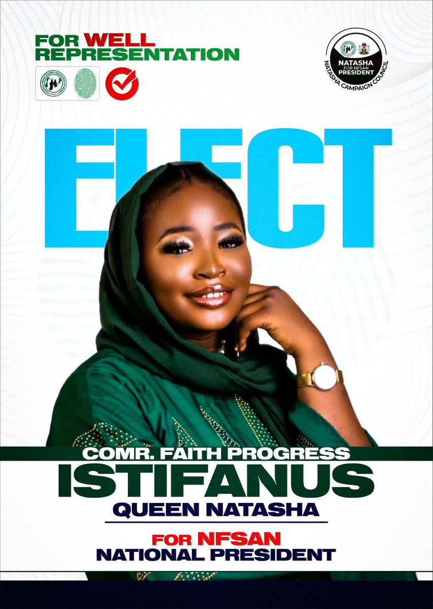 Abdulilu1's tweet photo. A CALL TO PURPOSE-DRIVEN LEADERSHIP: BUILDING A FUTURE OF EQUITY, EXCELLENCE, AND EMPOWERMENT
 
Fellow comrades, leaders, and change-makers.

It is with deep conviction and a profound sense of responsibility that I, **Faith Progress Istifanus**, formally declare my intention to run for the office of **President of the National Female Students Association of Nigeria (NFSAN)**. This declaration is not merely an aspiration but a **commitment to redefining leadership, amplifying the voices of Nigerian female students, and advancing a progressive agenda that prioritizes education, gender equity, and socio-political empowerment**.  

In a nation where the challenges facing female students—ranging from educational disparities to gender-based violence, economic marginalization, and systemic exclusion—are ever-present, the NFSAN must rise as a **united, formidable force for change**. 

I step forward not as an individual, but as a **servant-leader** ready to mobilize our collective strength toward a future where every female student in Nigeria is **empowered, protected, and positioned for excellence**.  

* Vision Statement  
My vision is anchored on the **3-Pillar Agenda**:  
1. **Protection** – Safeguarding the rights, safety, and dignity of female students across all institutions.  
2. **Progression** – Advocating for equitable access to quality education, leadership opportunities, and career development.  
3. **Power** – Building a politically conscious movement that ensures female students are decision-makers in national discourse.  

*"A Sisterhood of Strength: No Voice Silenced, No Potential Wasted."* 

*3. Mission & Key Objectives**  
If elected, my administration will prioritize:  
**A. Advocacy & Policy Influence**  
- **Lobby for Gender-Sensitive Education Policies**: Partner with the Federal Ministry of Education, NUC, ministry of women affairs as well as ministry of youth affairs and state governments to address barriers like tuition hikes, inadequate hostel facilities, and sexual harassment.  
- **Legal Aid & Justice for Victims**: Establish an NFSAN Legal Defense Team to support students facing abuse or discrimination.  

**B. Leadership & Capacity Building**  
- **NFSAN Leadership Academy**: Training of female students annually in leadership, entrepreneurship, and civic engagement.  
- **Statewide Mentorship Programs**: Connect students with accomplished women in politics, STEM, and business.  

*C. Economic Empowerment**  
- **NFSAN Skill-Up Initiative**: Partner with organizations to provide scholarships, grants, and vocational training.  
- **National Female Students’ Innovation Fund**: Support student-led startups and research projects.   

I do not seek power for its sake but **for the progress of every Nigerian female student who dreams of a better tomorrow**.  

This movement is **OURS**. I invite you to join me in this historic journey to:  
✓ **Demand accountability** from institutions.  
✓ **Claim our space** in leadership.  
✓ **Build an NFSAN that is feared for its unity and respected for its impact.**  

**The time for passive representation is over. The time for ACTION IS NOW

I, **Faith Progress Istifanus**, vow to lead with **transparency, courage, and  dedication**. Together, we will ensure that the NFSAN becomes the **most influential student body in Nigeria**, where no sister is left behind.  

**Let’s march forward—unbroken, unstoppable, and united!**
NFSAN PRIDE OF WOMANHOOD