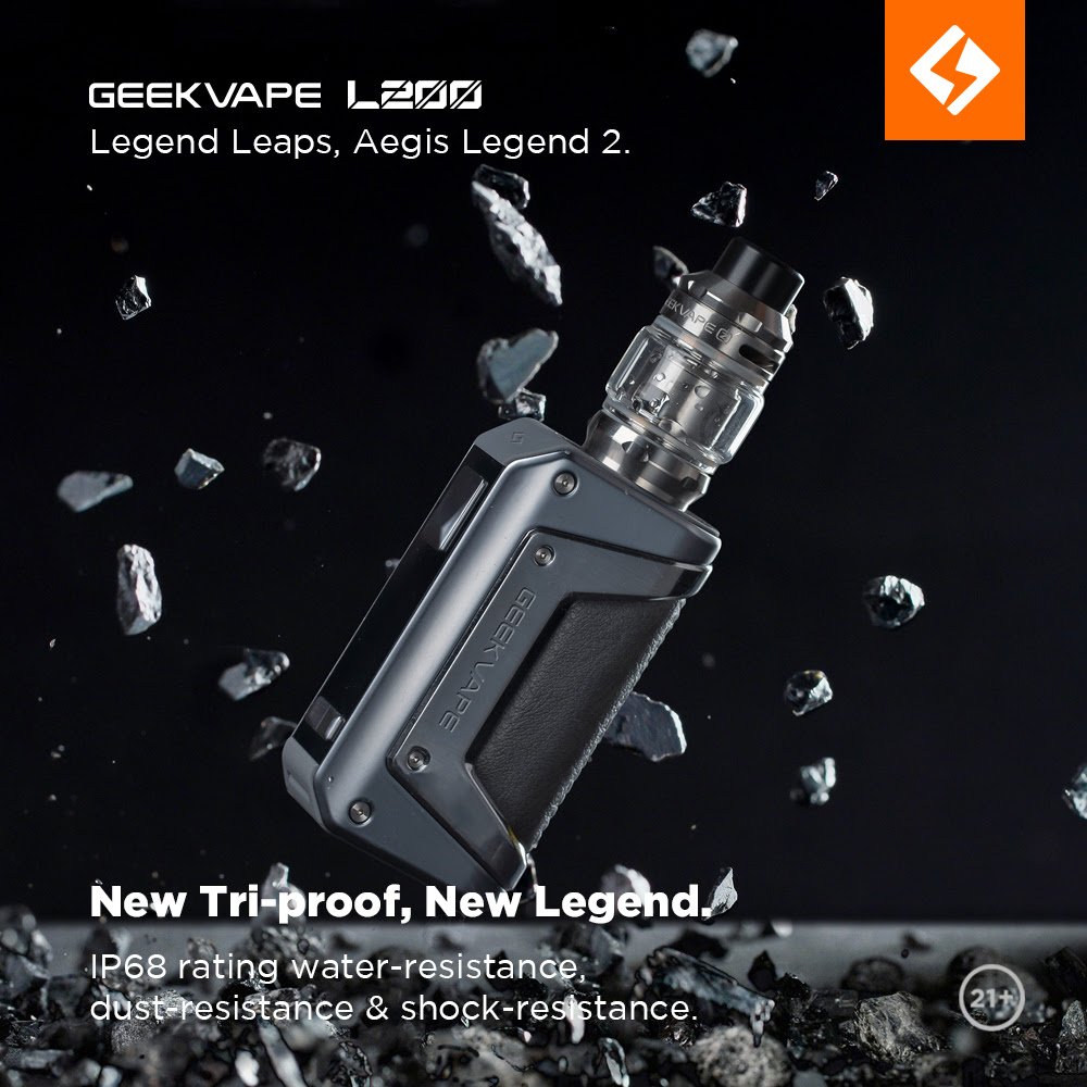 Geekvape L200 (Aegis Legend 2) Kit is composed of Geekvape L200 mod and Z Sub Ohm Tank 2021 version. Thanks to the second-generation Geekvape Tri-proof technology, the L200 kit is 30% lighter and 15% smaller than the previous generation.

vapewholesaleusa.com/geekvape-l200-…