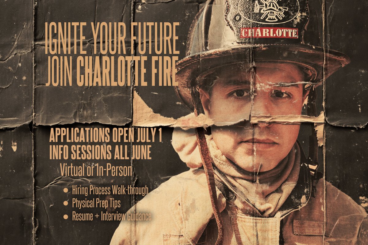 Ignite your future. Start with the right tools.

Charlotte Fire’s info sessions are happening all June, available online or in person, and they’re built to help you succeed. You’ll get a clear walk-through of the hiring process, tips to prepare for the physical test, and expert