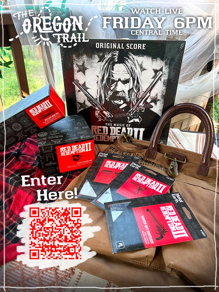 Beth Gonzalez (@bethfreemanart) on Twitter photo Get entering the RDR2: Oregon Trail Event giveaway pardner!! Massive thank you to <a href="/RockstarGames/">Rockstar Games</a> for sending us these goodies to give away to the community on Friday- all you have to do is be following one or more of us in the convoy on Twitchโฅ๏ธ
2X Winners pulled Friday 9PM CT Get entering the RDR2: Oregon Trail Event giveaway pardner!! Massive thank you to <a href="/RockstarGames/">Rockstar Games</a> for sending us these goodies to give away to the community on Friday- all you have to do is be following one or more of us in the convoy on Twitchโฅ๏ธ
2X Winners pulled Friday 9PM CT