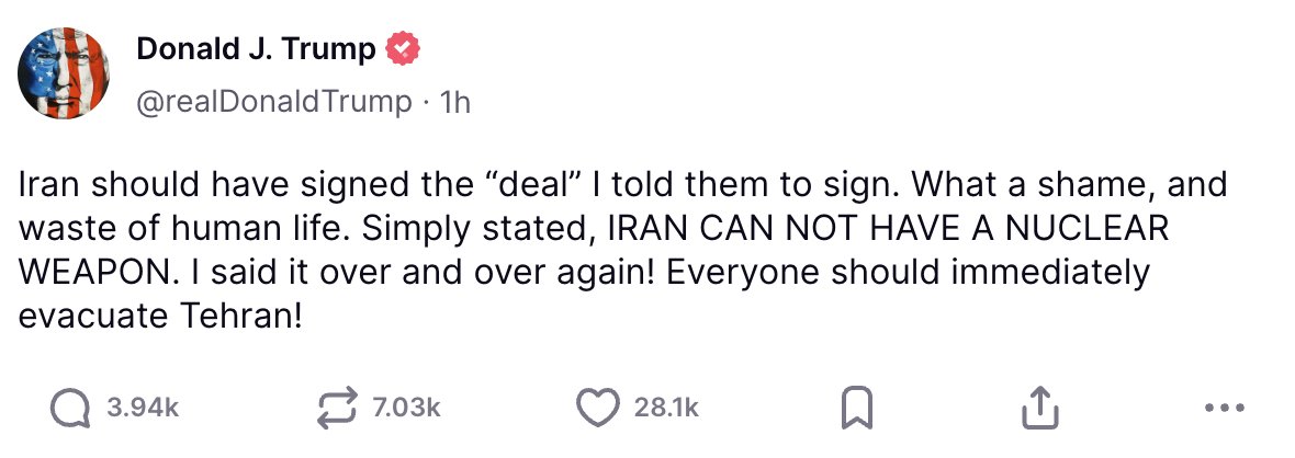 opinioneur's tweet image. C'est parti, on va encore vivre la destruction d'un pays par les Etats-unis, gratuitement. Ils frappement qui ils veulent, éliminent qui ils veulent et détruisent qui ils veulent. Tout le monde en a marre. Quel foutu président soumis à AIPAC et au sionisme #Trump…