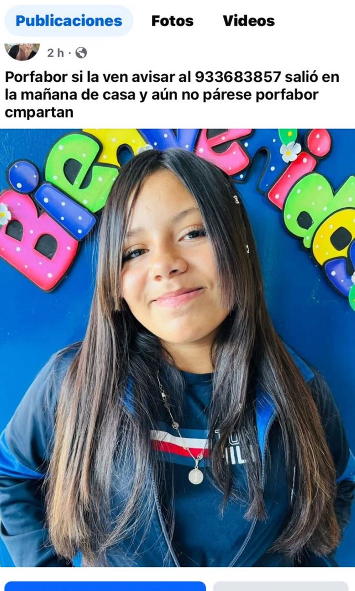 Edo2509's tweet photo. #Arica 
NIÑA PERDIDA EN ARICA
" Buenas tardes porfavor compartir ,cualquier dato llamar al número de la publicación,niña desaparecida!!!!!
Tiene poleron blanco 
Pantalón gris
Zapatillas blancas 
Tiene 13 años
Se llama Catalina "
POR FAVOR COMPARTIR !!

@alegriagonzaa https://t.co/tFDtAh3Qp5