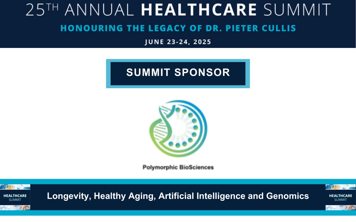 📣 The 25th Annual Healthcare Summit proudly welcomes Polymorphic BioScience Inc. as a SUMMIT Sponsor! Advancing innovation in biotechnology research.

Join us 👉 healthcaresummit.ca

#HealthcareSummit #Longevity #HealthyAging #Genomics #BiotechnologyResearch #BioScience