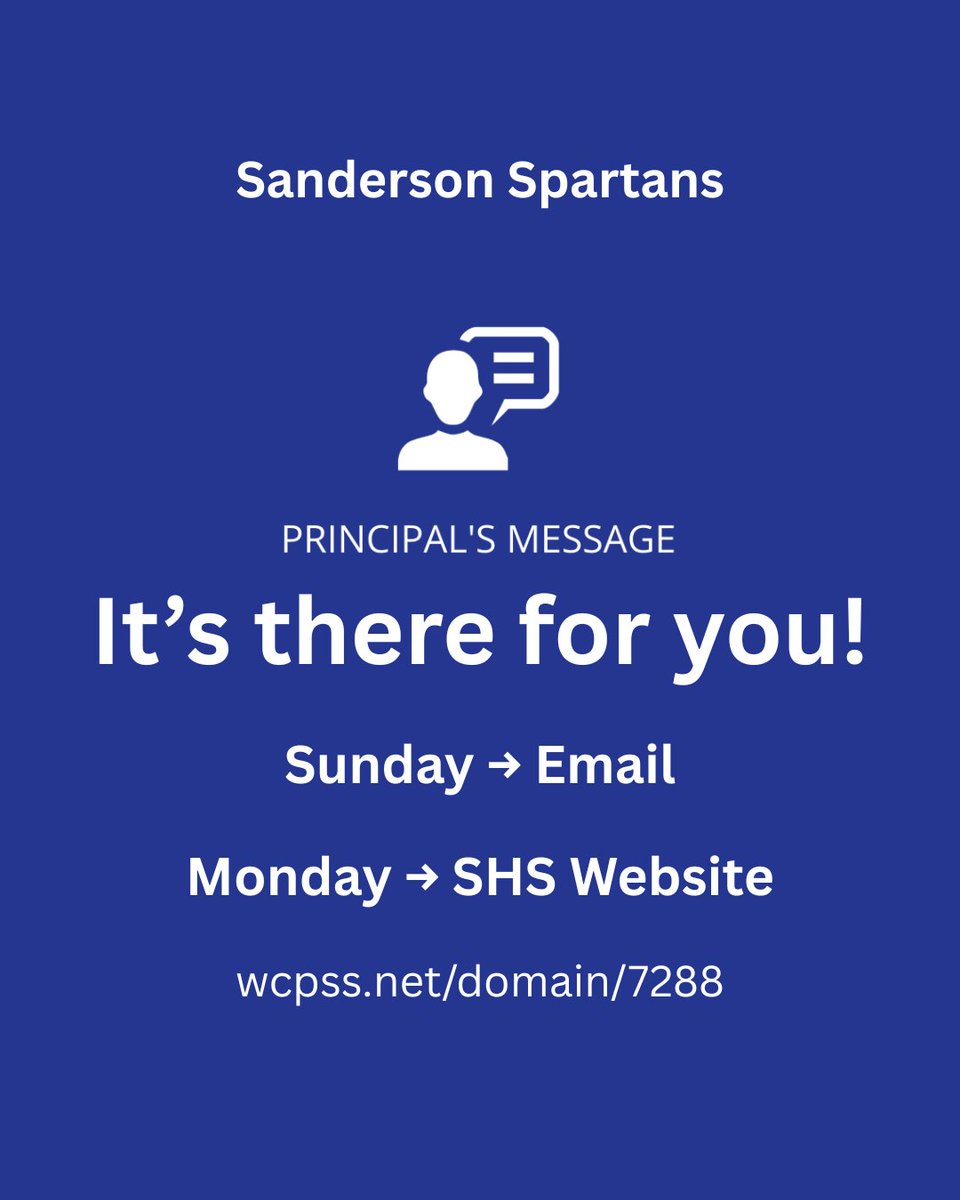 Did you miss this week's Principal's message? No problem, it's on the SHS website at wcpss.net/domain/7288  
It went out by email on Sunday &amp; by Monday afternoon you can read it on the website. Very handy!
There will be a mid-summer message to help you prepare for 2025-2026!