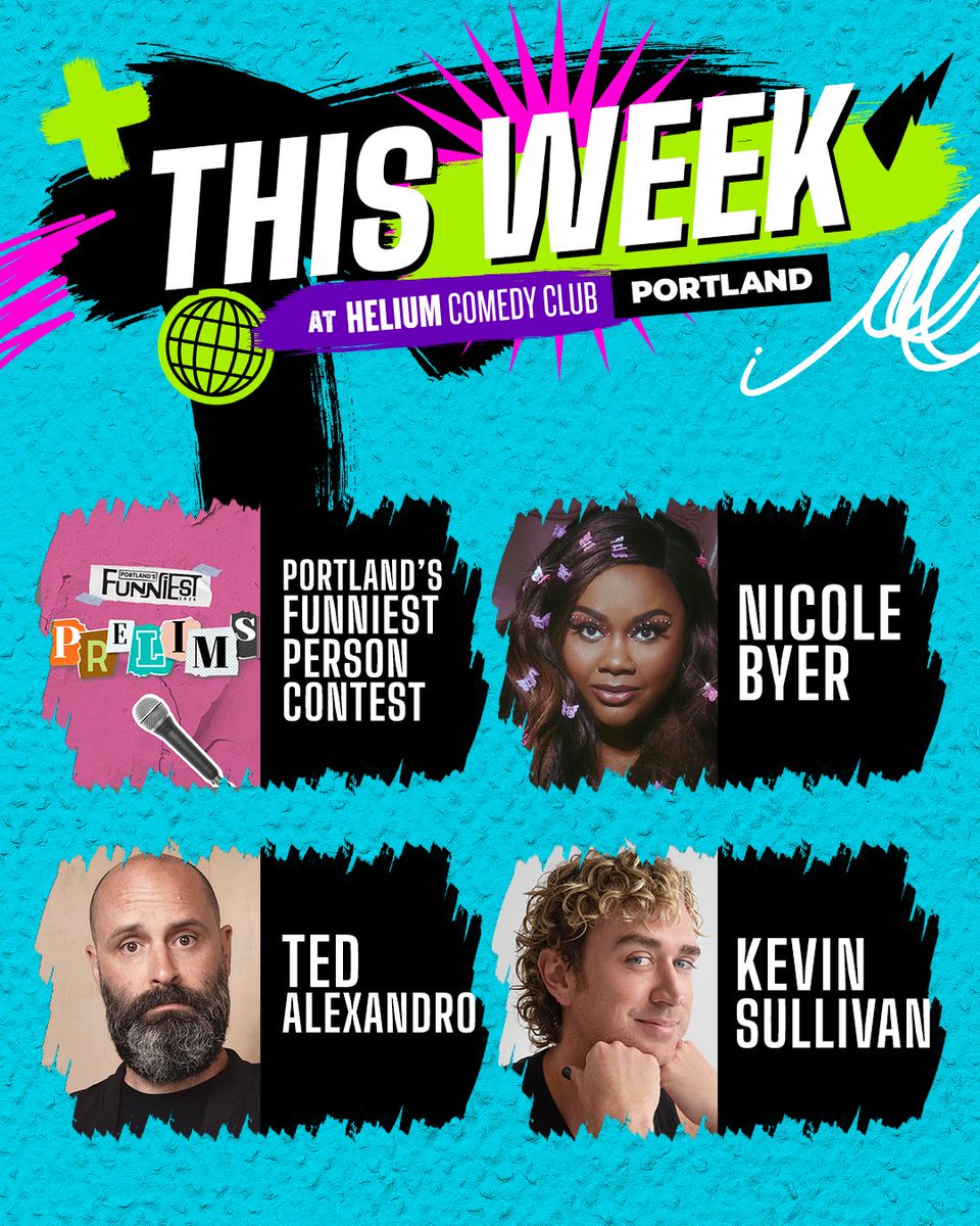 Helium Comedy PDX (@heliumcomedypdx) on Twitter photo This Week at Helium | Funniest, Kevin Sullivan, <a href="/tedalexandro/">Ted Alexandro</a>, + <a href="/nicolebyer/">Nicole Byer aka peppa pig slut</a>!
Get your tickets now: bit.ly/2Cw2wci This Week at Helium | Funniest, Kevin Sullivan, <a href="/tedalexandro/">Ted Alexandro</a>, + <a href="/nicolebyer/">Nicole Byer aka peppa pig slut</a>!
Get your tickets now: bit.ly/2Cw2wci