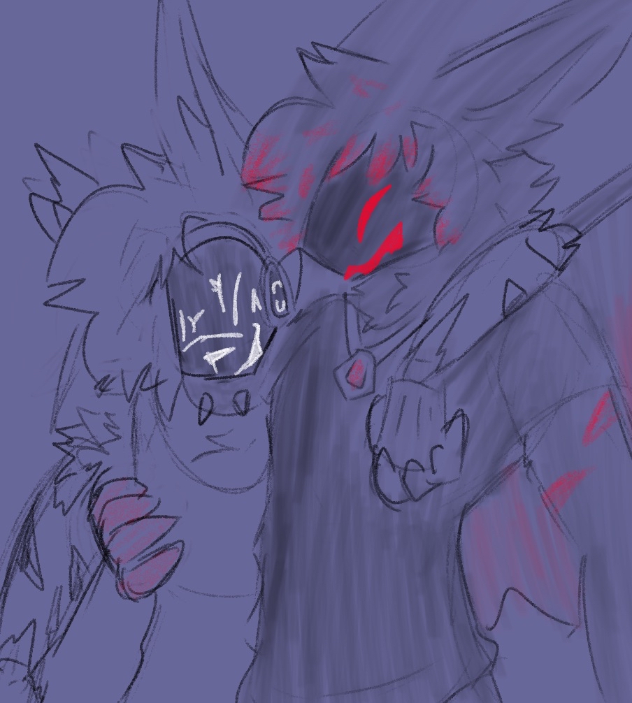 i got these 3 art pieces that my 2 cool artist friends made for me for my 19th bday

the ones who made the art were: <a href="/SwampCatAnimate/">SwampCat_Animations</a> and <a href="/Misty_bad_place/">🔞Misty BIG 🔞</a> 

#protogen #birthdaygift #macro #digitalart