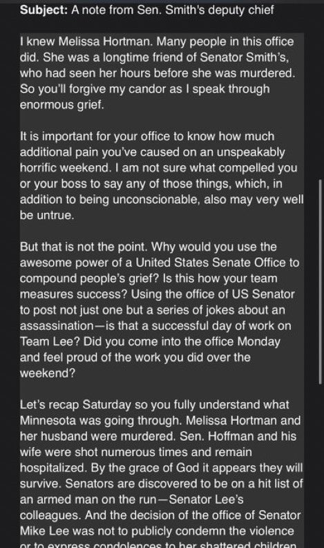 epmurphymn's tweet image. US Senator Mike Lee used his platform to inflict more pain on Minnesota.
Our Velvet Hammer, Senator Tina Smith, called it out.
