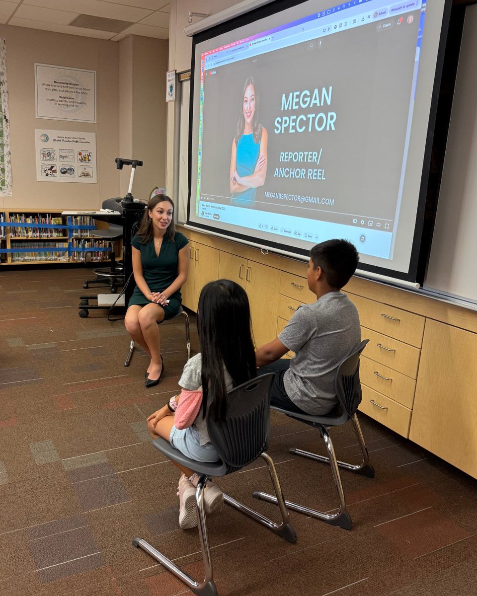 SolanaBeachSD's tweet image. SBSD summer enrichment students are learning the art of storytelling, podcasting, video production, and graphic design. Megan Spector, a former SBSD student &amp;amp; now a news reporter/anchor for KVOA in Tucson, brought real-world insight to the classroom! 

#SBSD #SummerEnrichment